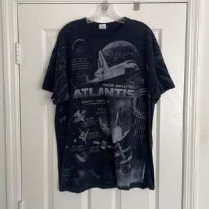 X-Large Tee, JERZEES, Black, NASA Atlantis